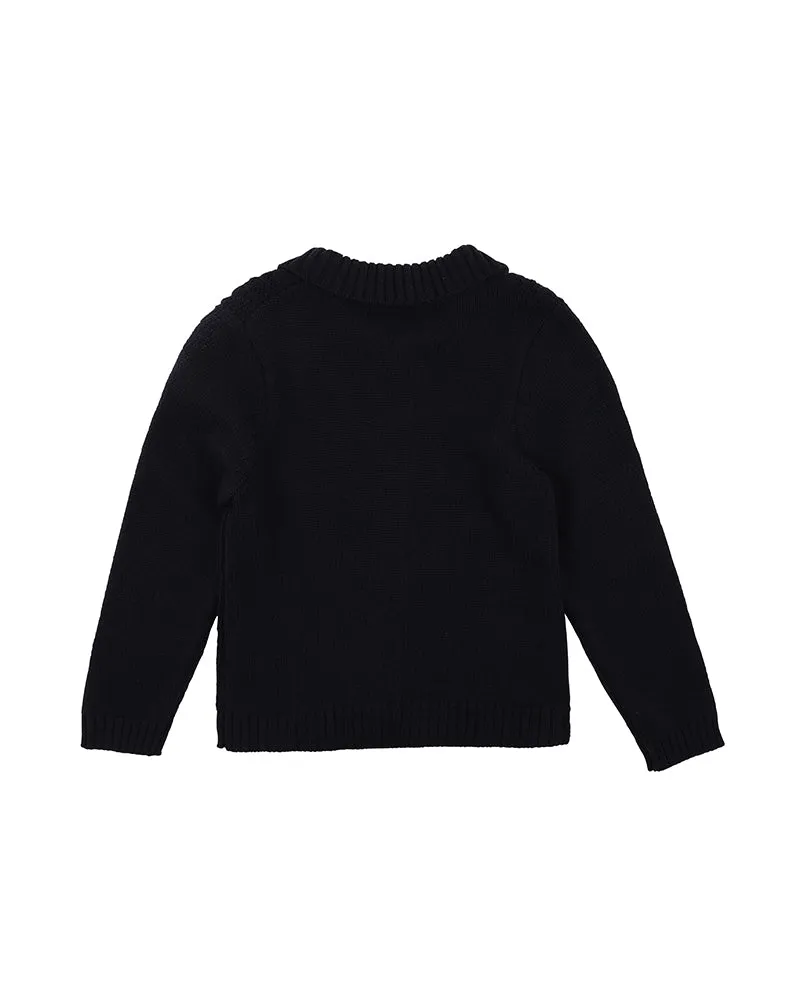 Bebe Albert Cable Cardigen - Navy (Size 000-7)