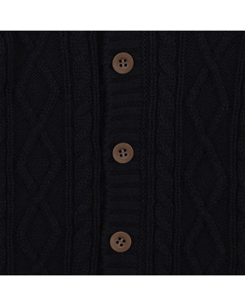 Bebe Albert Cable Cardigen - Navy (Size 000-7)