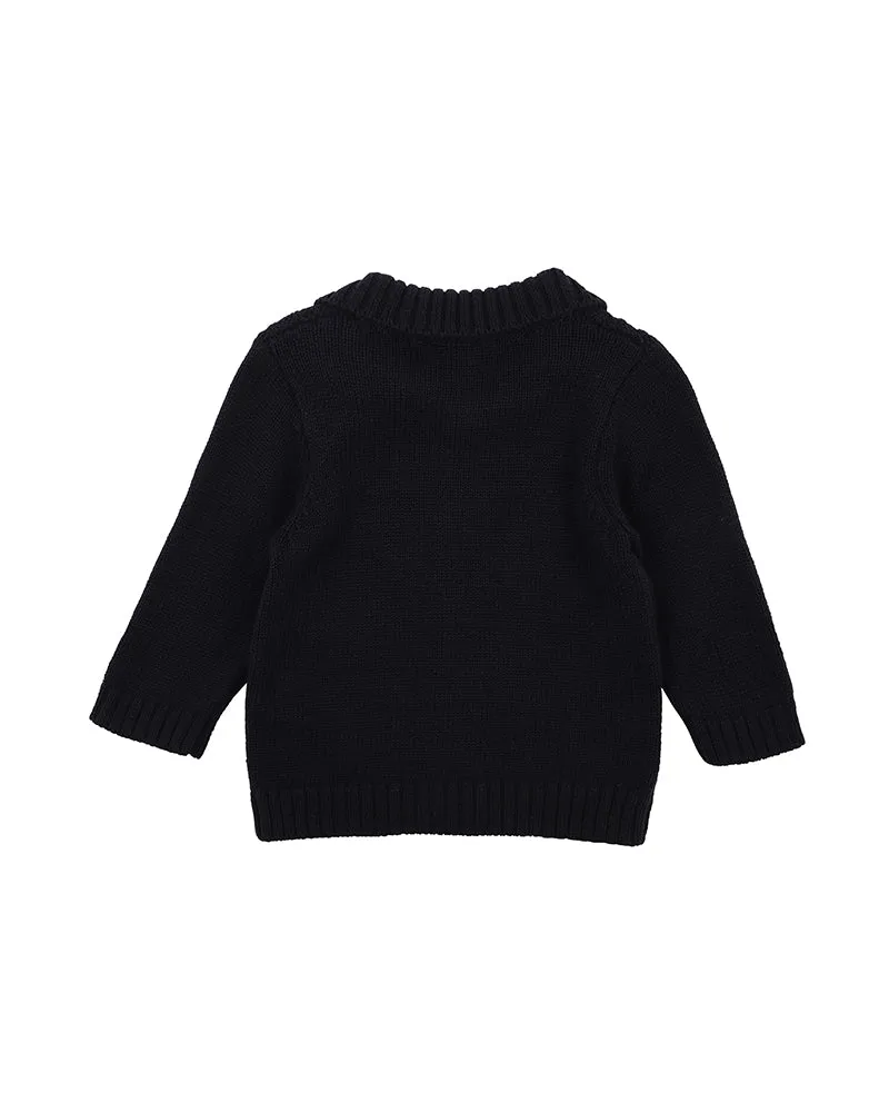 Bebe Albert Cable Cardigen - Navy (Size 000-7)