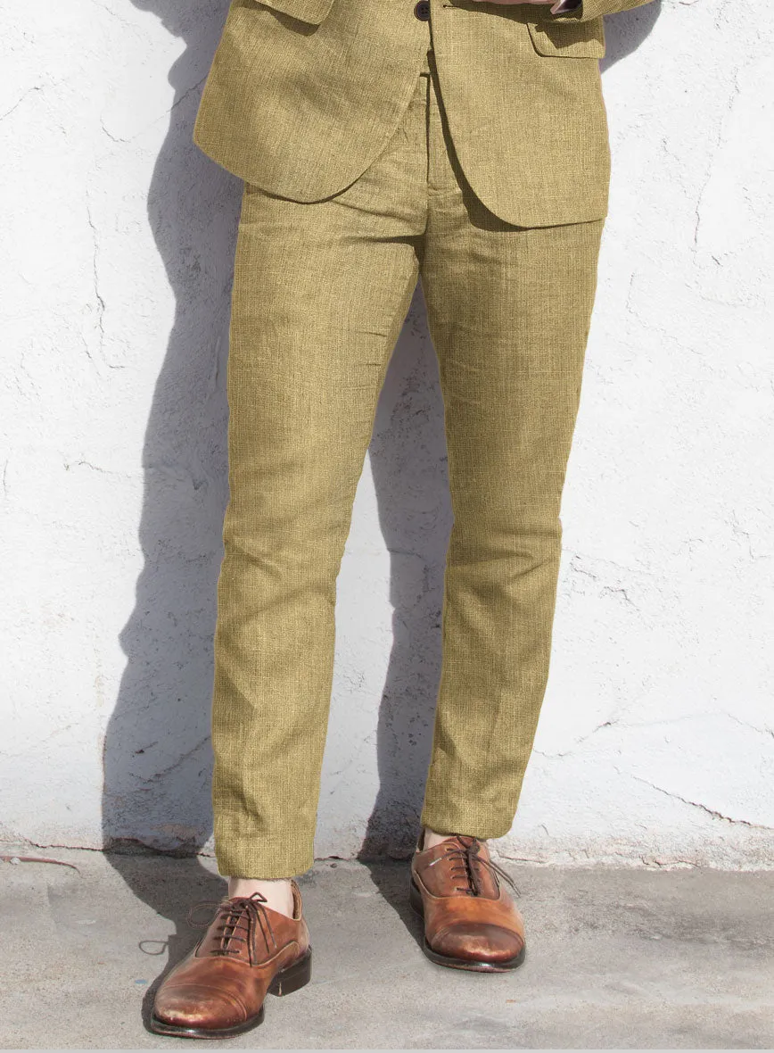 British Khaki Linen Pants