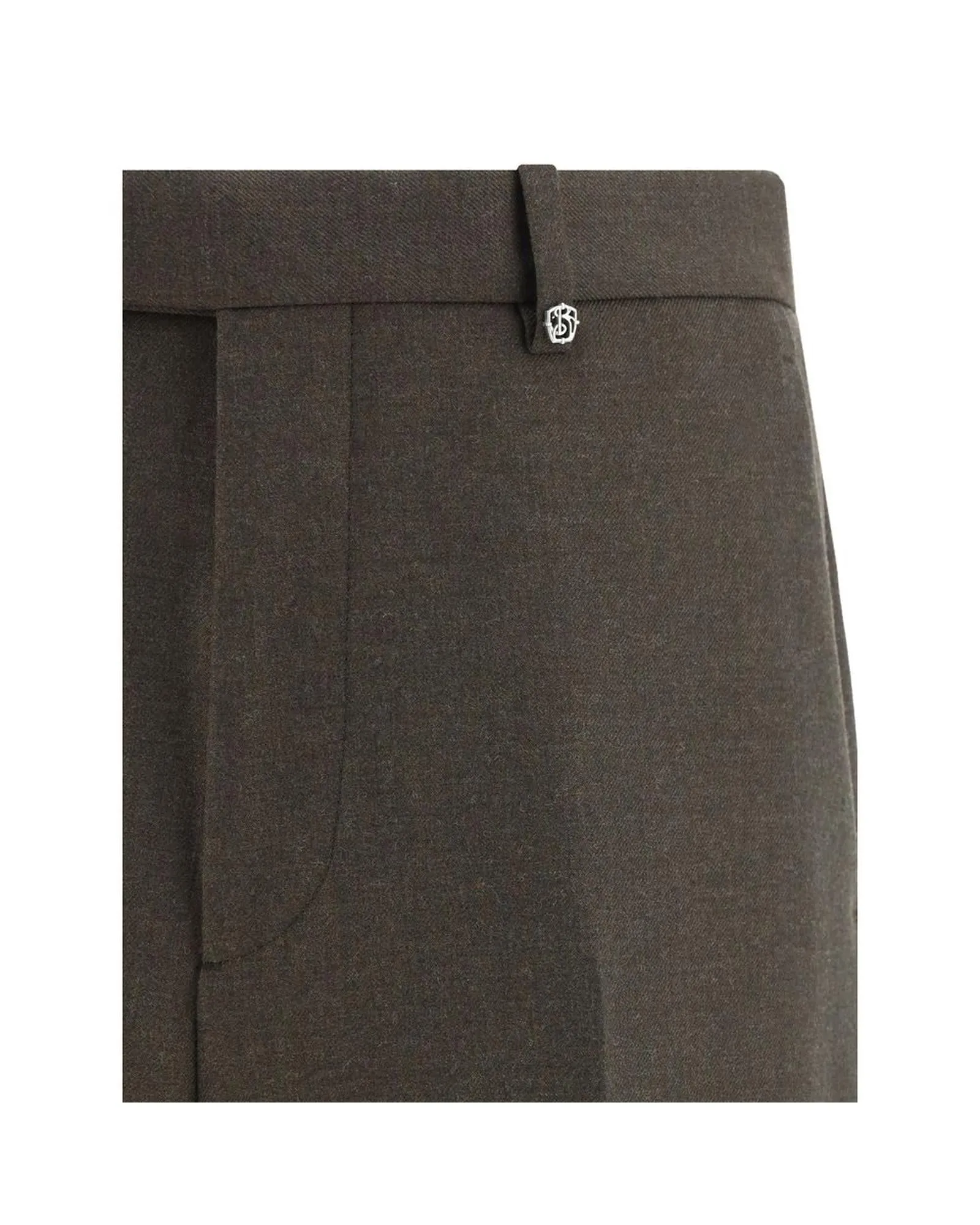 Burberry Wool Pants with Front Hook-and-Zipper Closure and Pockets
