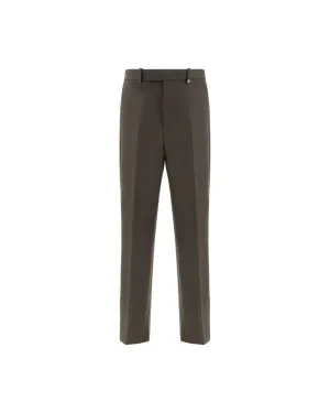 Burberry Wool Pants with Front Hook-and-Zipper Closure and Pockets
