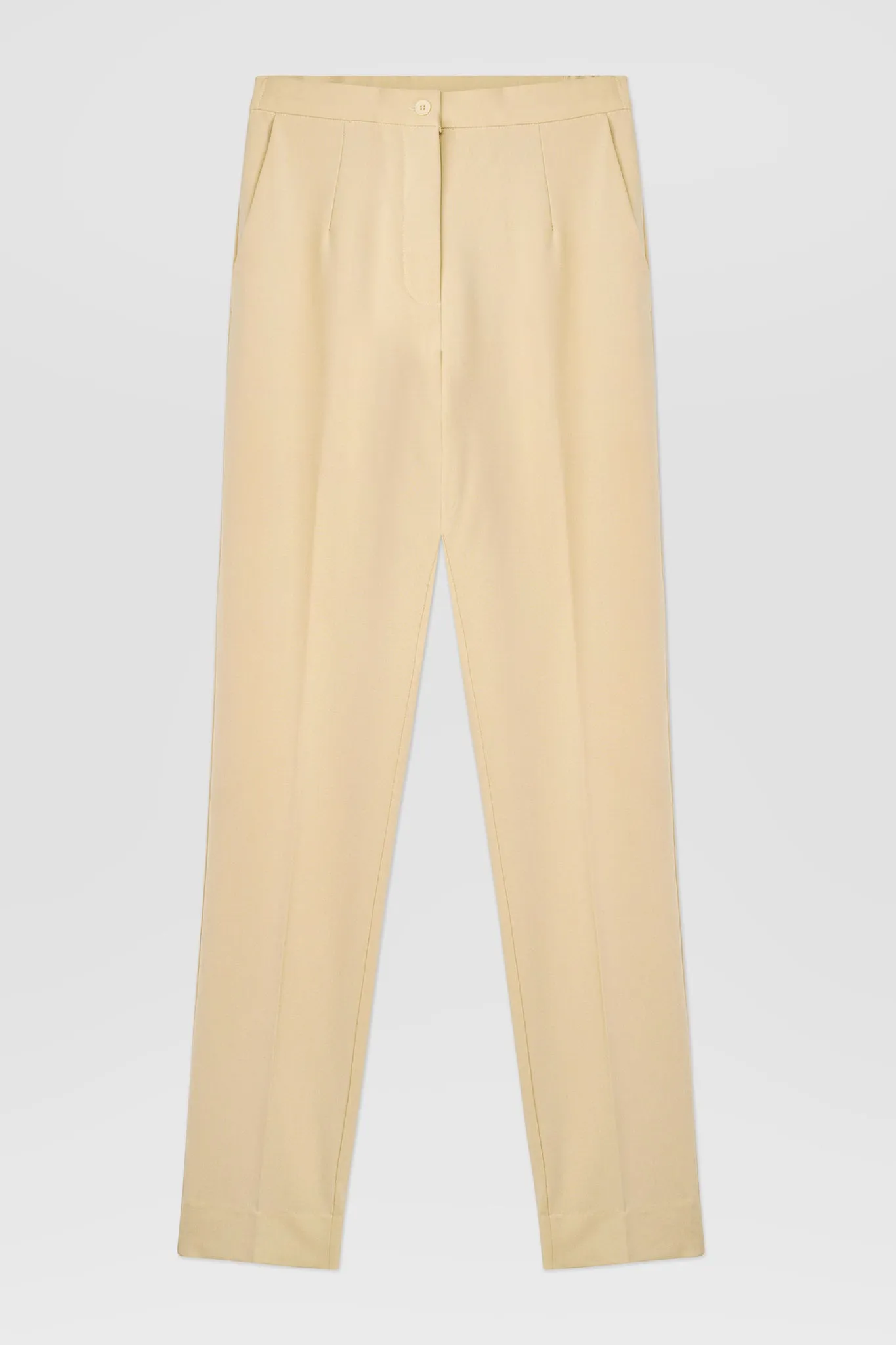 Cleo Tailored Straight Pants (Soft Yellow)