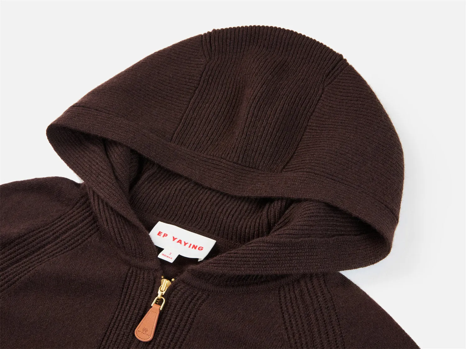 EP YAYING Cashmere Hooded Knitted Cardigan