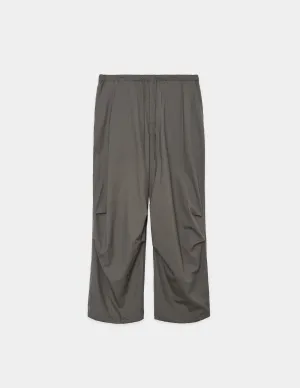 M24A-08PT02C TUMBLED WOOL TROPICAL KNEE TUCK PANTS