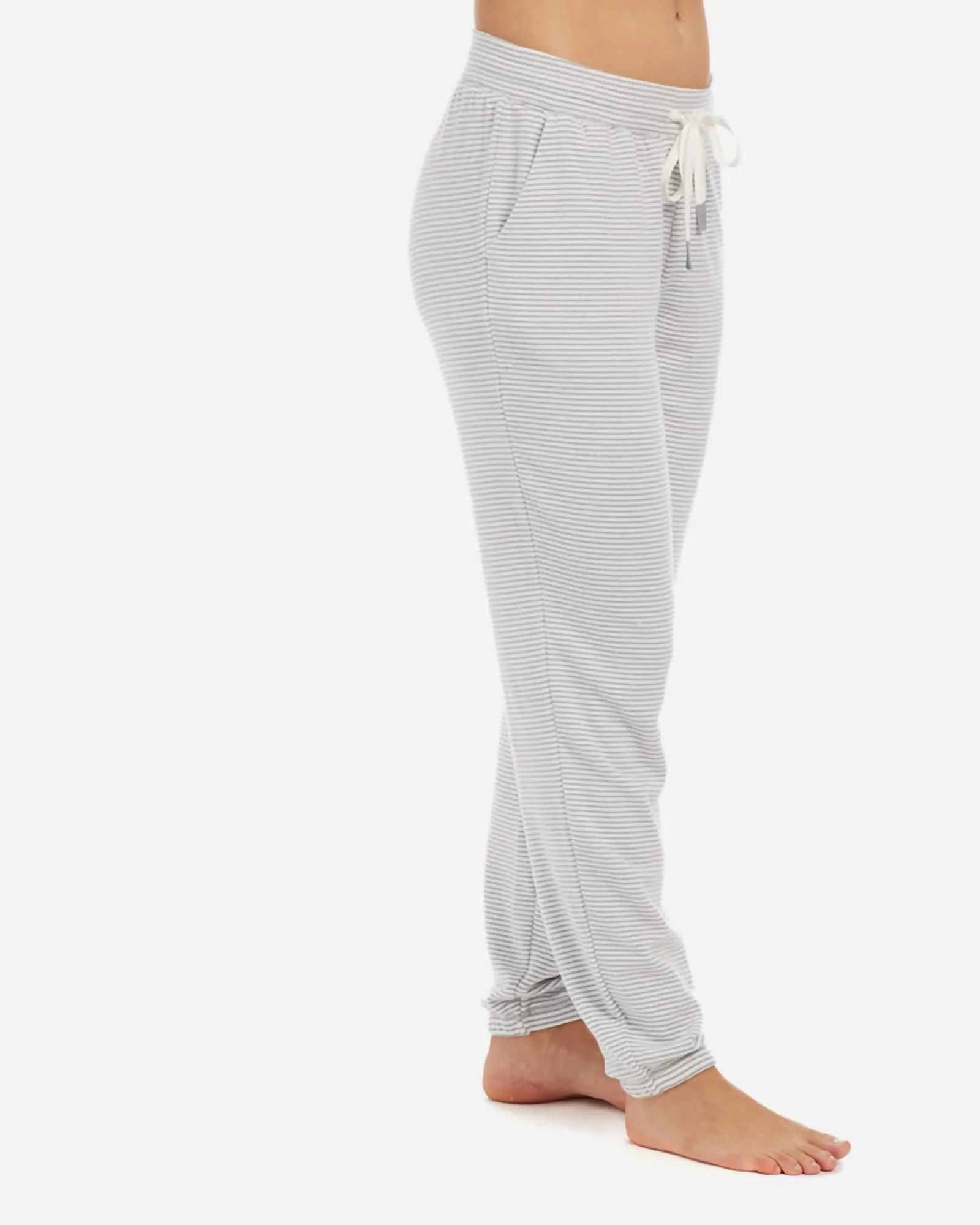 Mini-Stripe Jogger in Grey | Grey