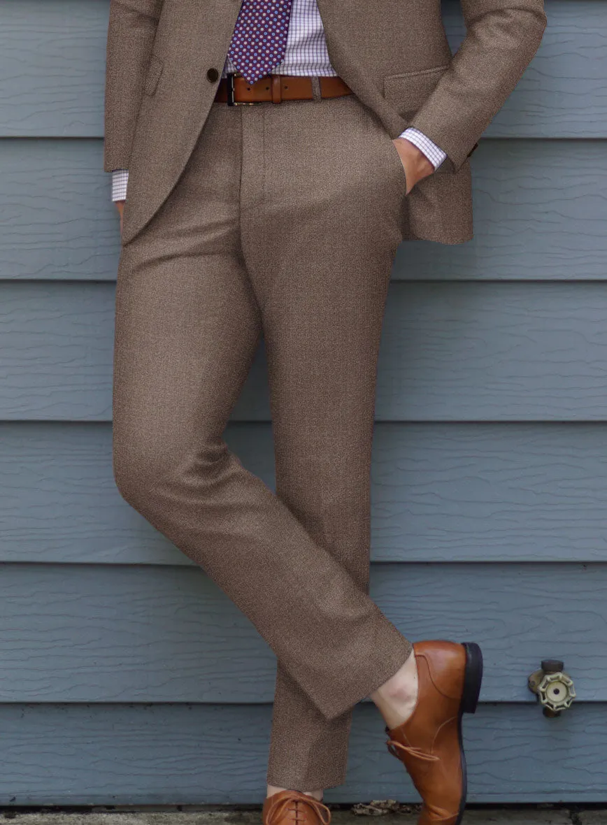Scabal Walnut Brown Wool Pants