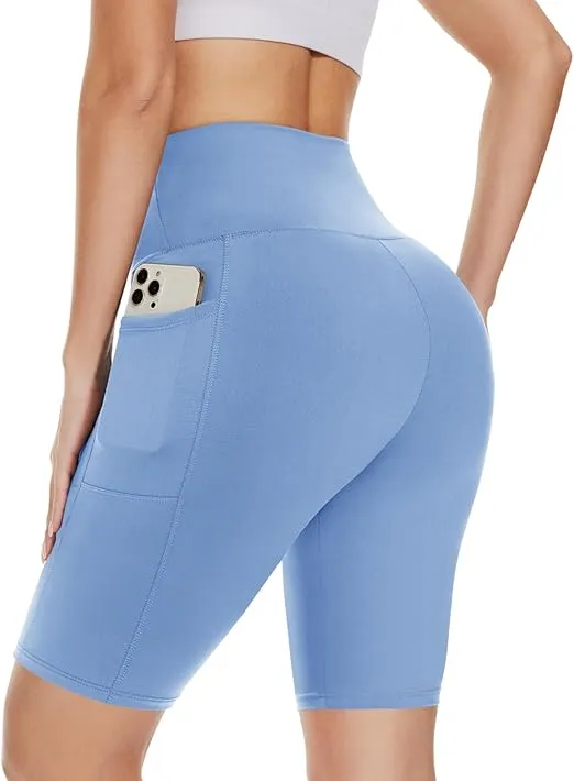 Soft Stretch Yoga Shorts with Pockets