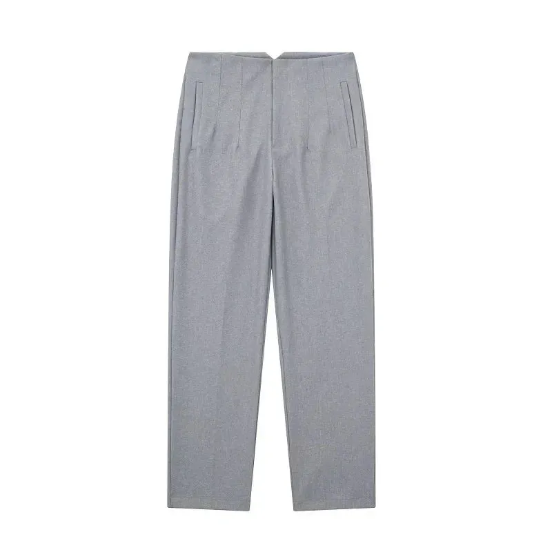 TRAF High Waist Pencil Trousers for Women - Office Wear Formal Pants in Black, Pink, White
