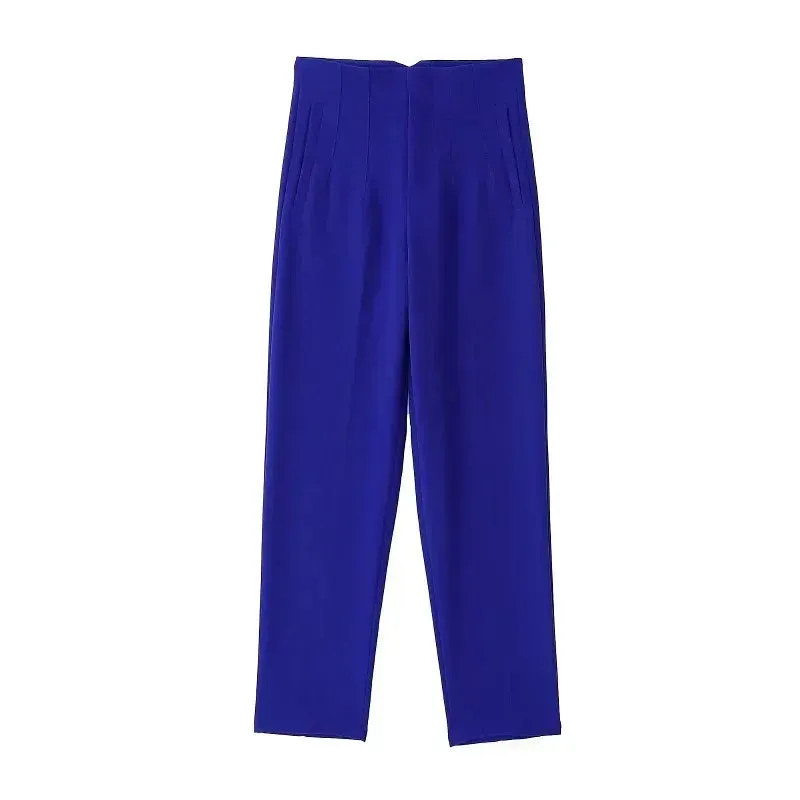 TRAF High Waist Pencil Trousers for Women - Office Wear Formal Pants in Black, Pink, White