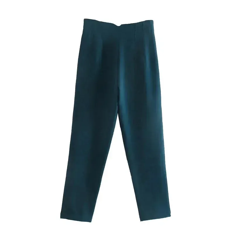 TRAF High Waist Pencil Trousers for Women - Office Wear Formal Pants in Black, Pink, White