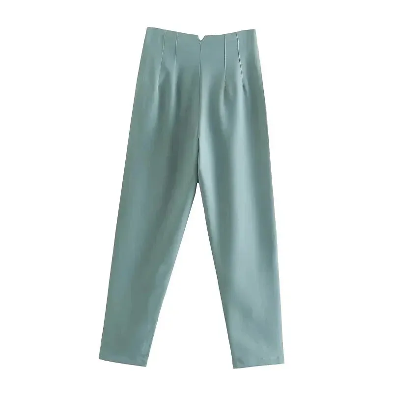 TRAF High Waist Pencil Trousers for Women - Office Wear Formal Pants in Black, Pink, White