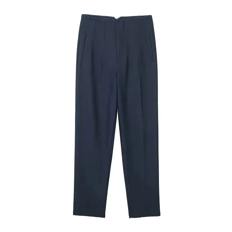 TRAF High Waist Pencil Trousers for Women - Office Wear Formal Pants in Black, Pink, White