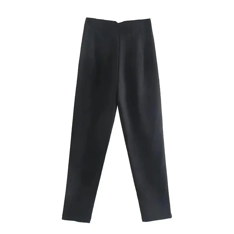 TRAF High Waist Pencil Trousers for Women - Office Wear Formal Pants in Black, Pink, White