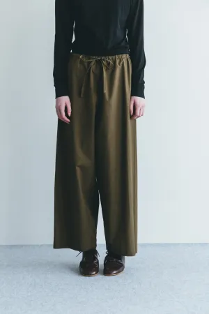 Women Wide Loose Drawstring Pants - Khaki