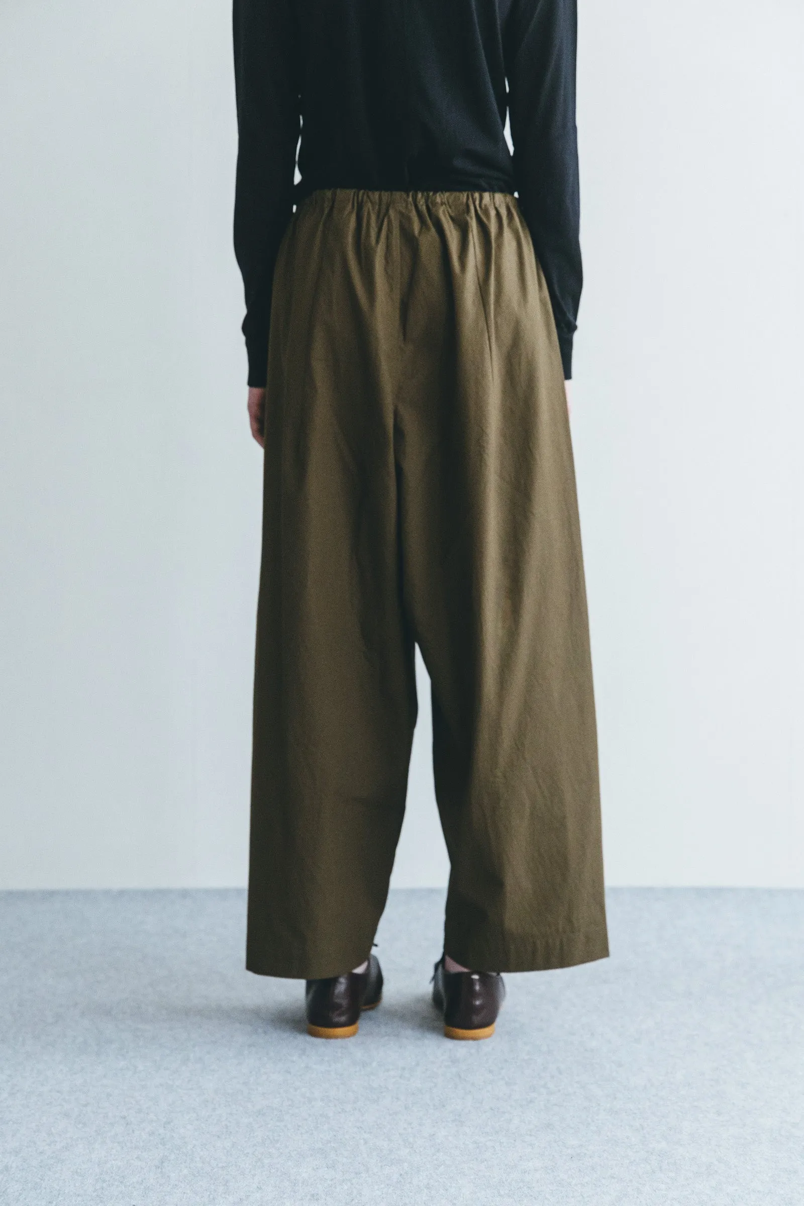 Women Wide Loose Drawstring Pants - Khaki